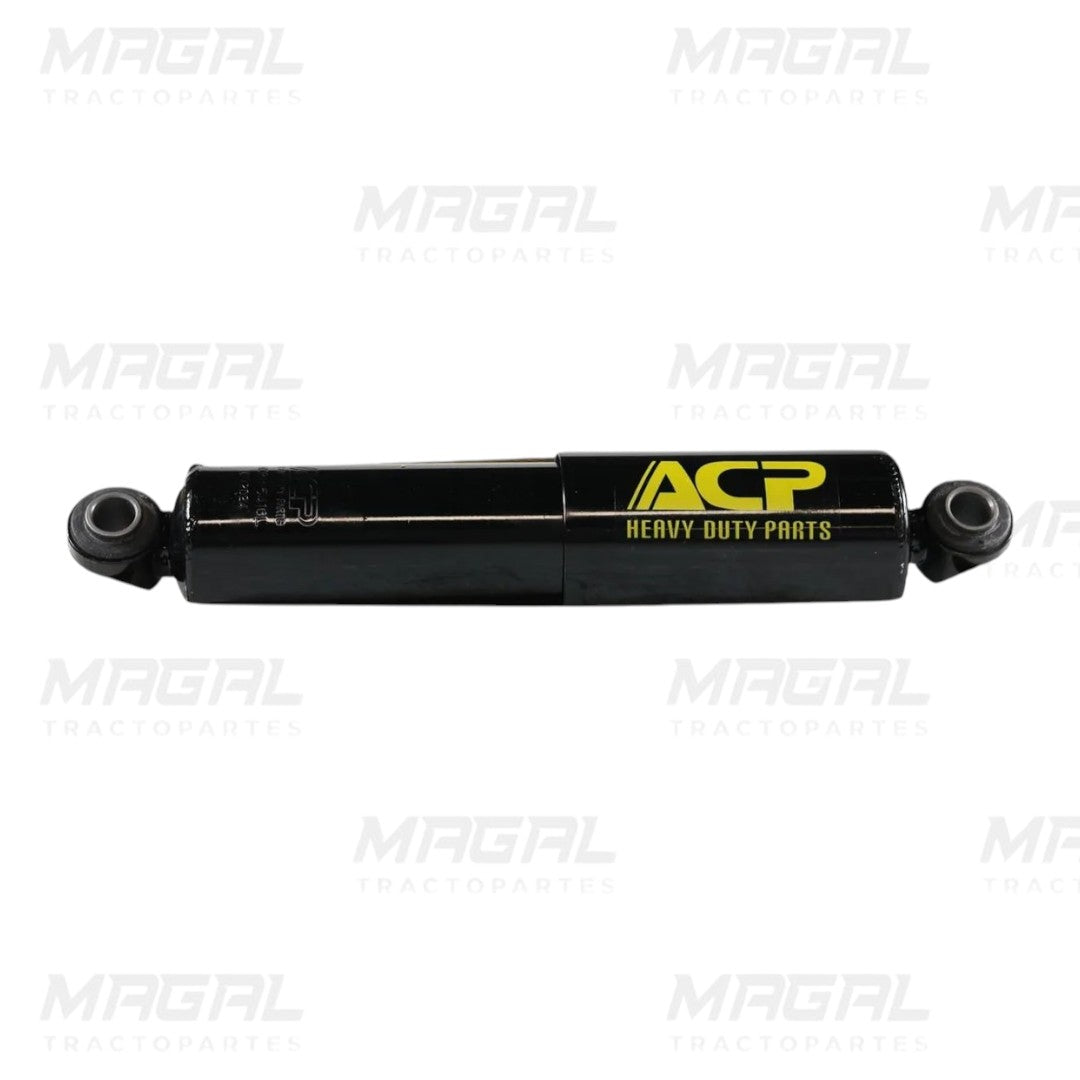 Amortiguador para suspensión modelo HT300 ACP 5416 S-20126 en presentación de 2 piezas, color negro con logotipo amarillo “ACP Heavy Duty Parts”, colocado horizontalmente sobre fondo blanco con marca de agua Magal Tractopartes.