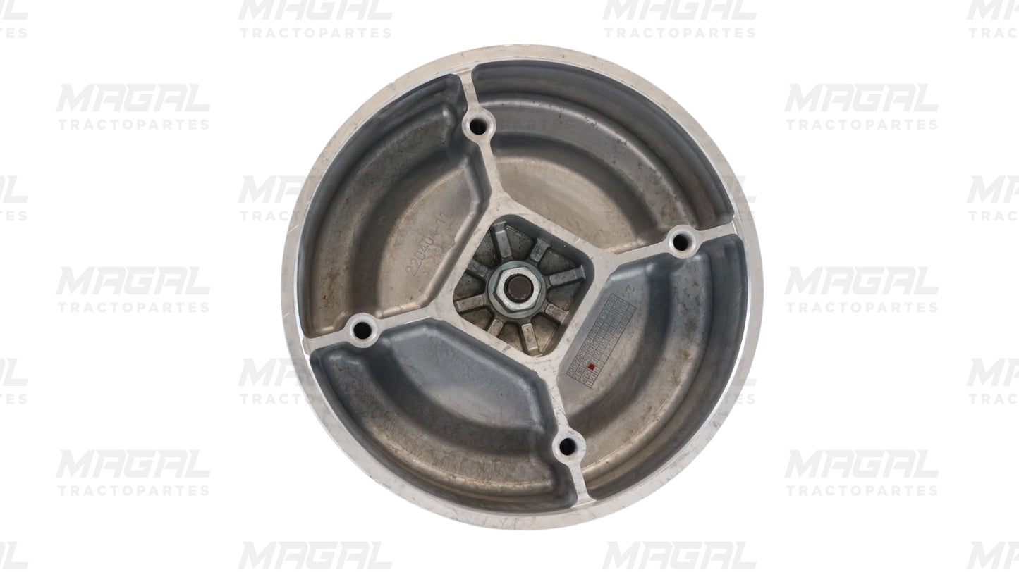 Bolsa de aire para suspensión ACP modelo 8050A, vista inferior del componente metálico circular.