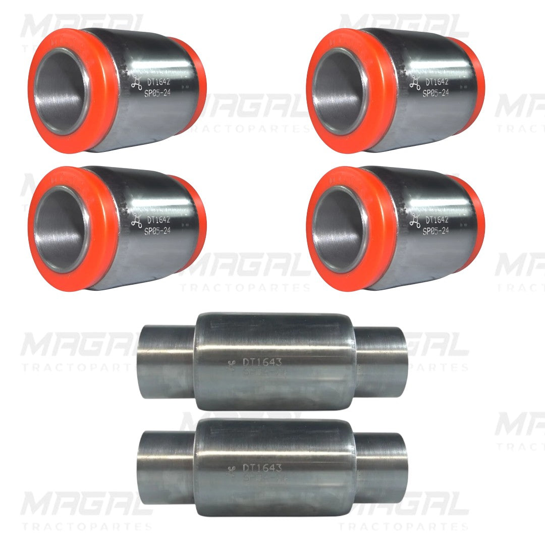 Par de bujes centrales 06664-000L para suspensión Hendrickson RT/RTE, fabricados en acero con recubrimiento, compatibles con tractocamiones de servicio pesado