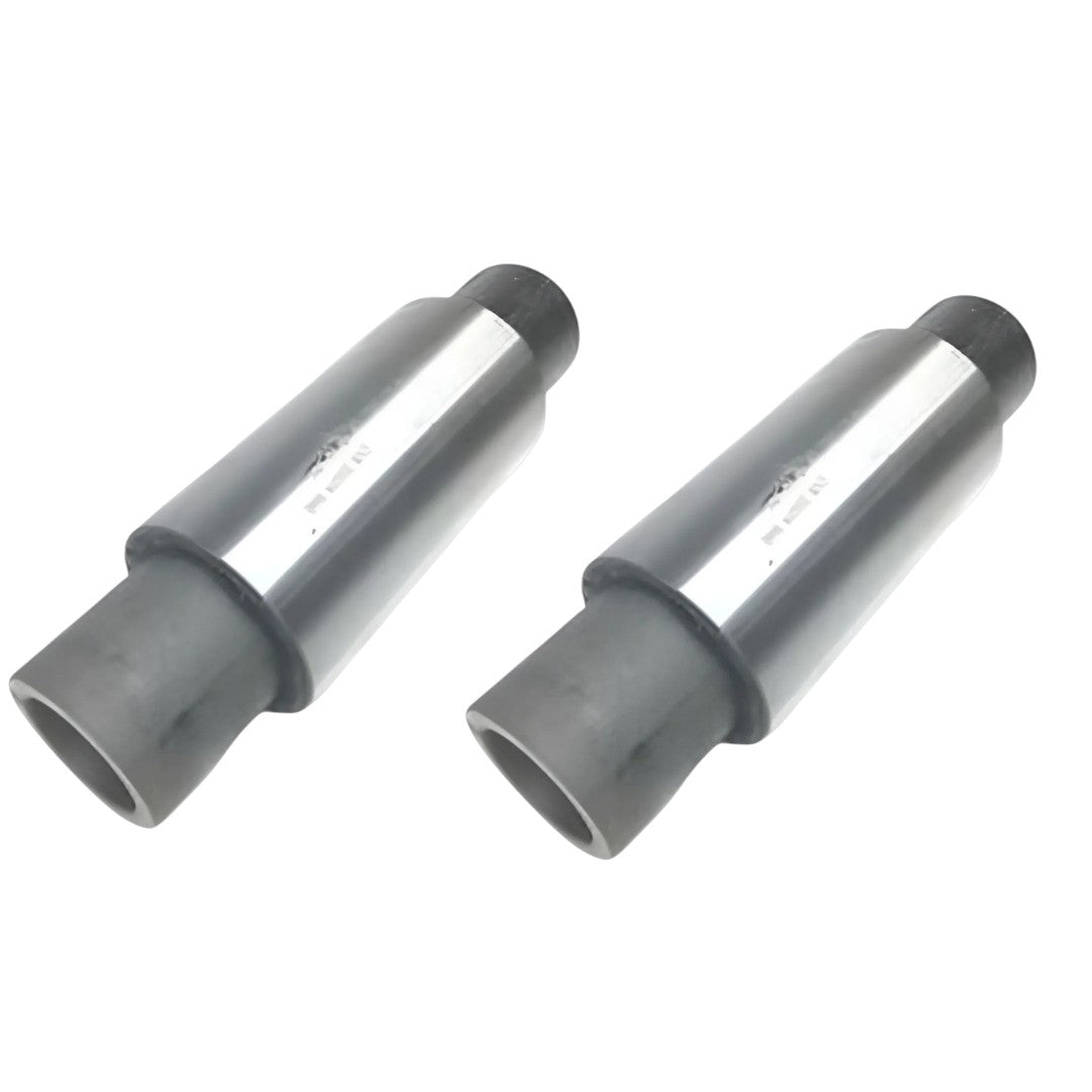 Par de bujes centrales para suspensión Hendrickson serie RT/RTE modelo 06664-000L, fabricados en metal y goma, ideales para tractocamiones de carga pesada