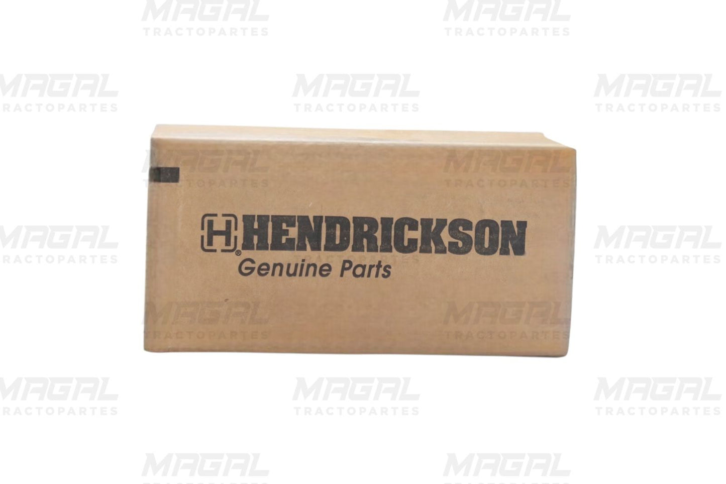 Caja original Hendrickson Genuine Parts cerrada, vista frontal con logotipo visible