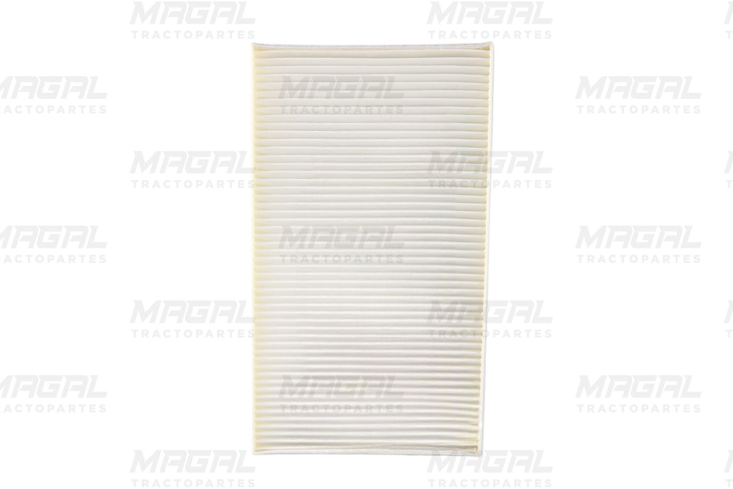 Vista frontal del filtro de aire de cabina Fleetguard AF26430 con pliegues filtrantes visibles