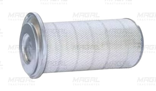 Vista lateral del filtro de aire WIX 46883 en posición horizontal con malla metálica