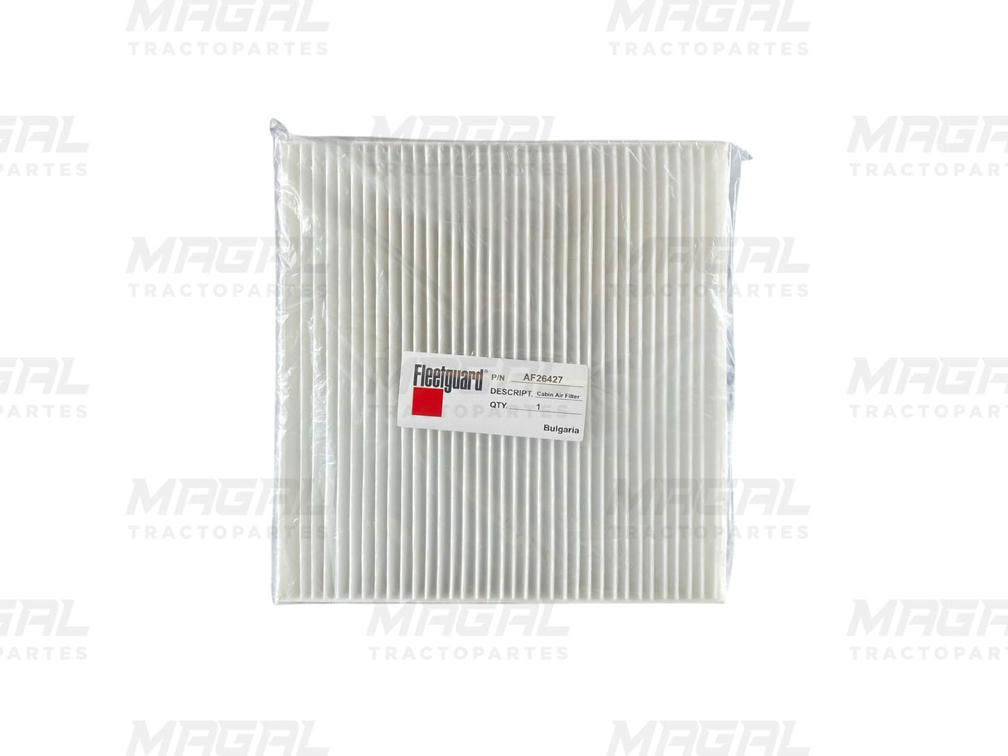 Filtro de cabina Fleetguard AF26427 en empaque original con etiqueta de origen Bulgaria