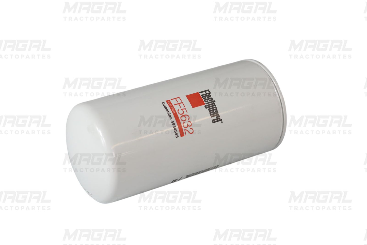 Vista lateral inclinada del filtro para combustible Fleetguard FF5632 / Donaldson P550880 compatible con motor Cummins.