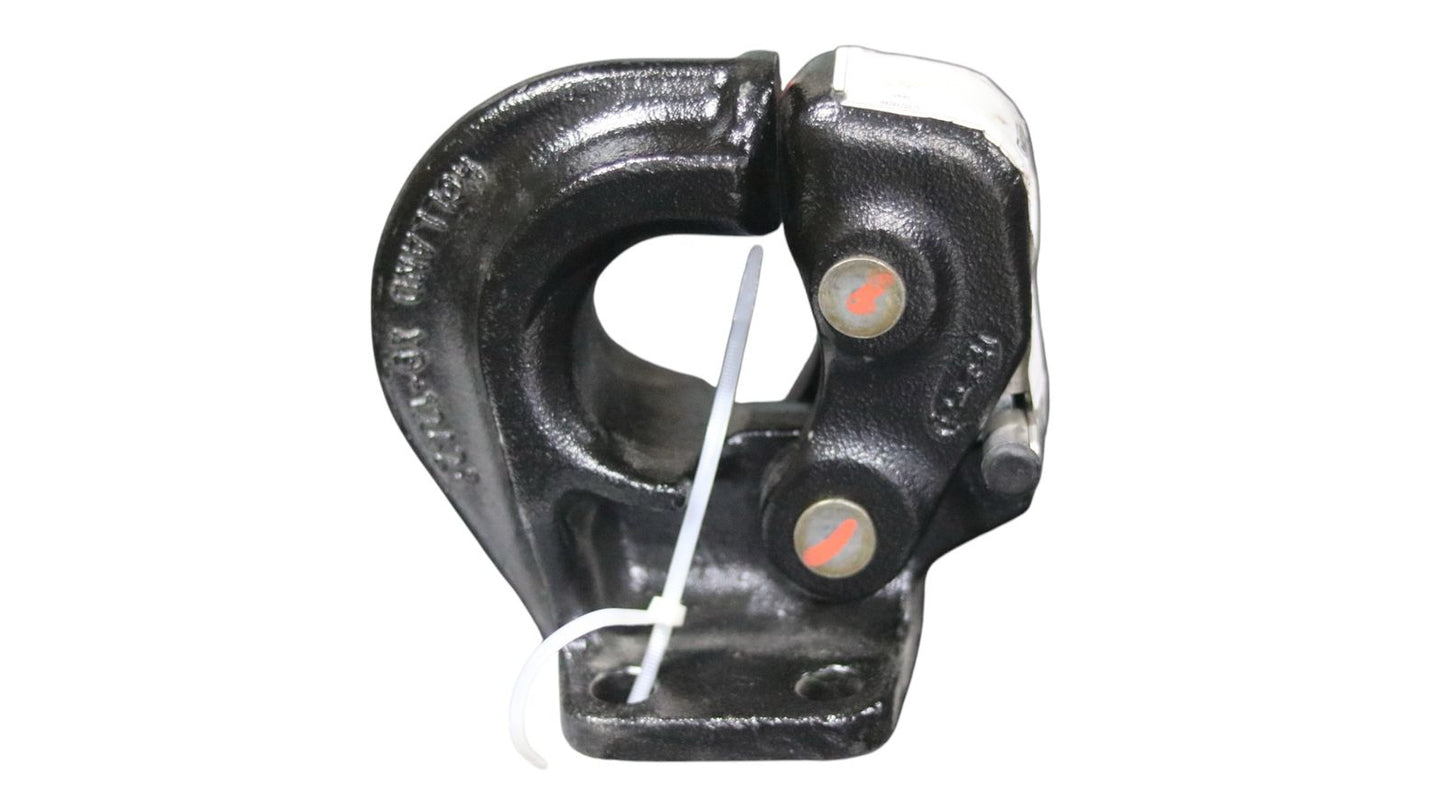Gancho de remolque PH-30RP41 marca Holland, vista frontal con seguro de plástico, ideal para dollys en tractocamiones y remolques pesados