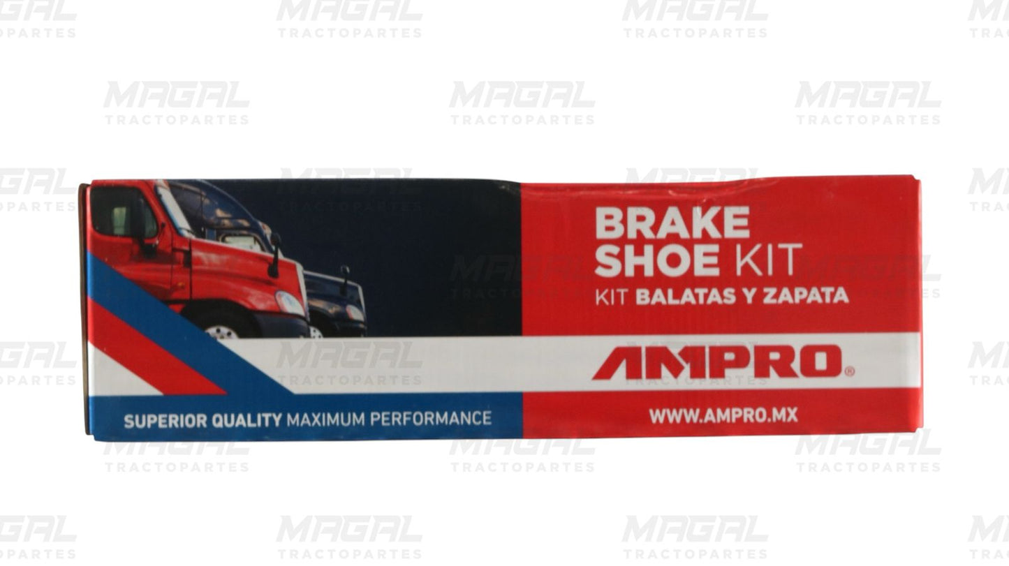 Caja del juego de balata con kit de herraje 4702 JB marca AMPRO, ideal para frenos de vehículos pesados