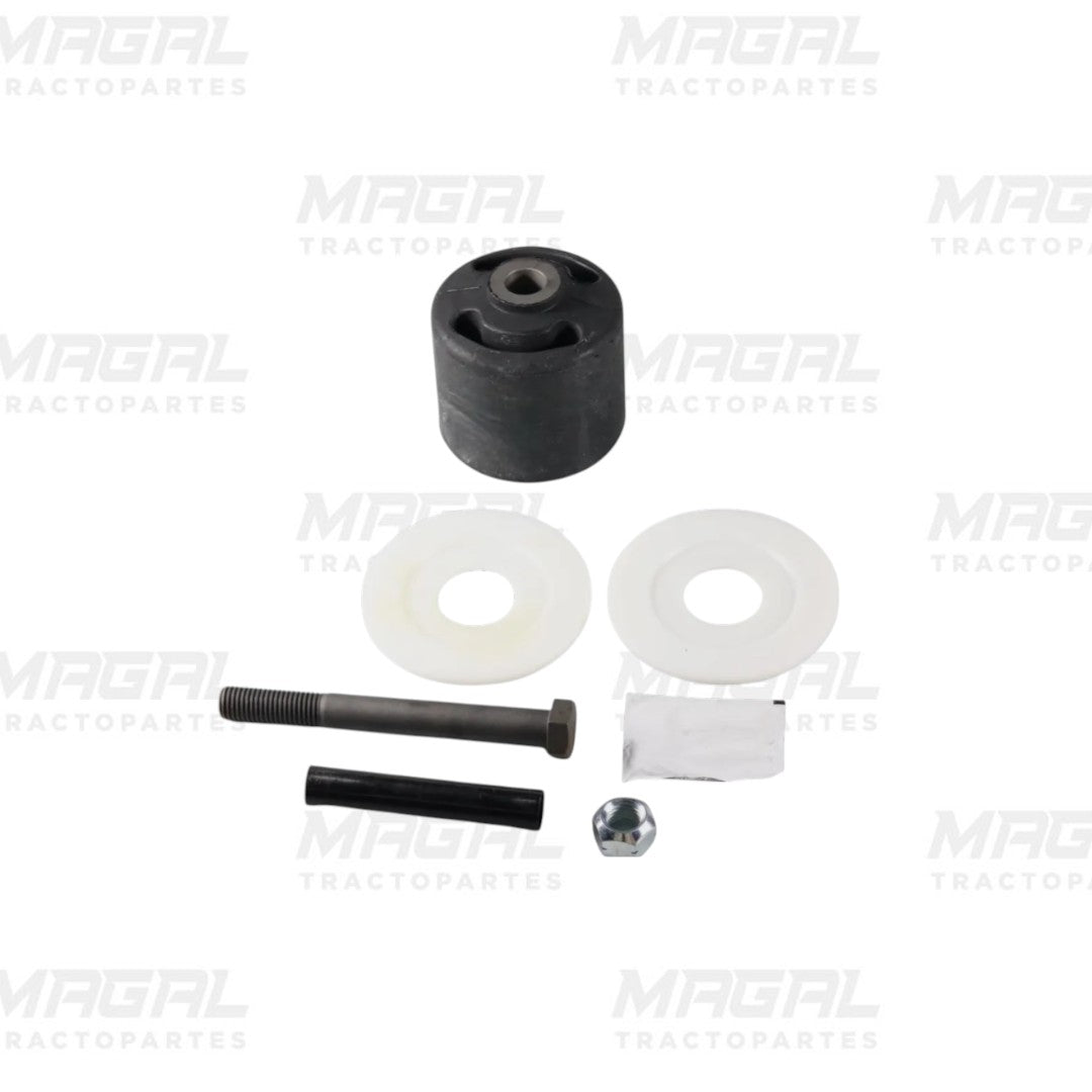 Kit de buje tri-funcional 1-1/8 S-6914 con componentes: buje de goma, arandelas plásticas, tornillos, tuerca y grasa