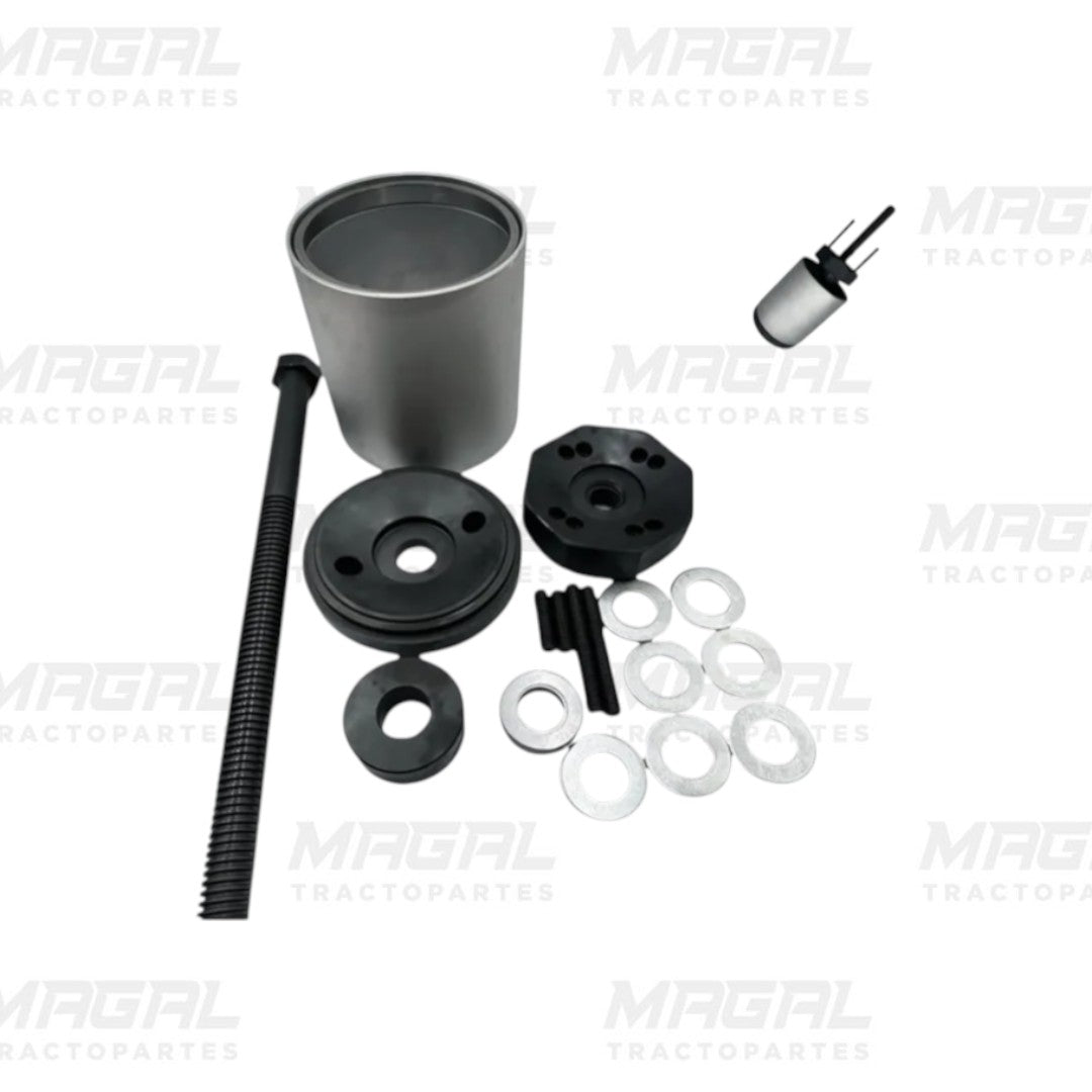 Kit completo PHM para instalación de buje trifuncional grueso con vaso metálico, tornillo roscado, arandelas y adaptadores de montaje