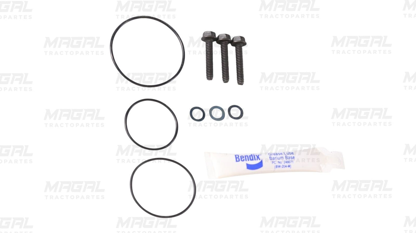 Kit de reparación para válvula Bendix AD9 con empaques, tornillos, arandelas y grasa lubricante