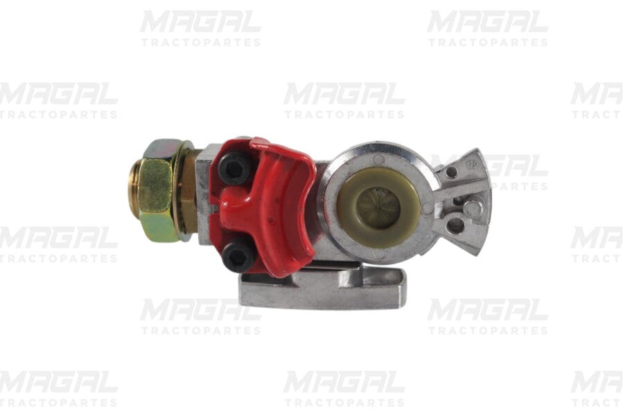 fotografia de producto de manita de acople roja con llave phillips