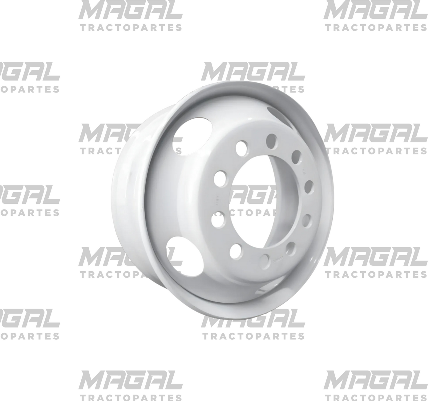 Rin de acero 11R24.5 blanco, 8000 lb, con tuerca y capuchón para tráiler