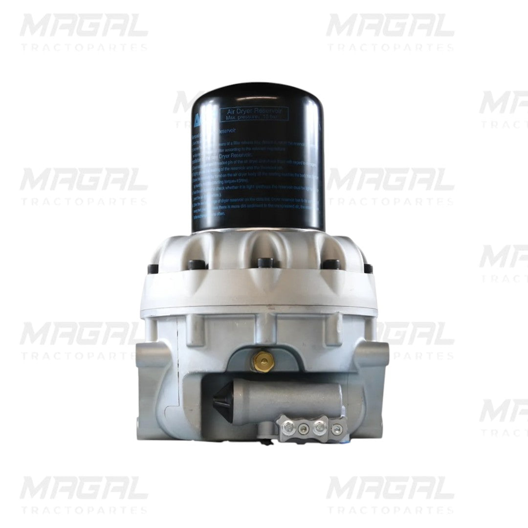 Secador de aire tipo Wabco 1200 SS ACP modelo 4324711010 vista trasera para camiones Cascadia
