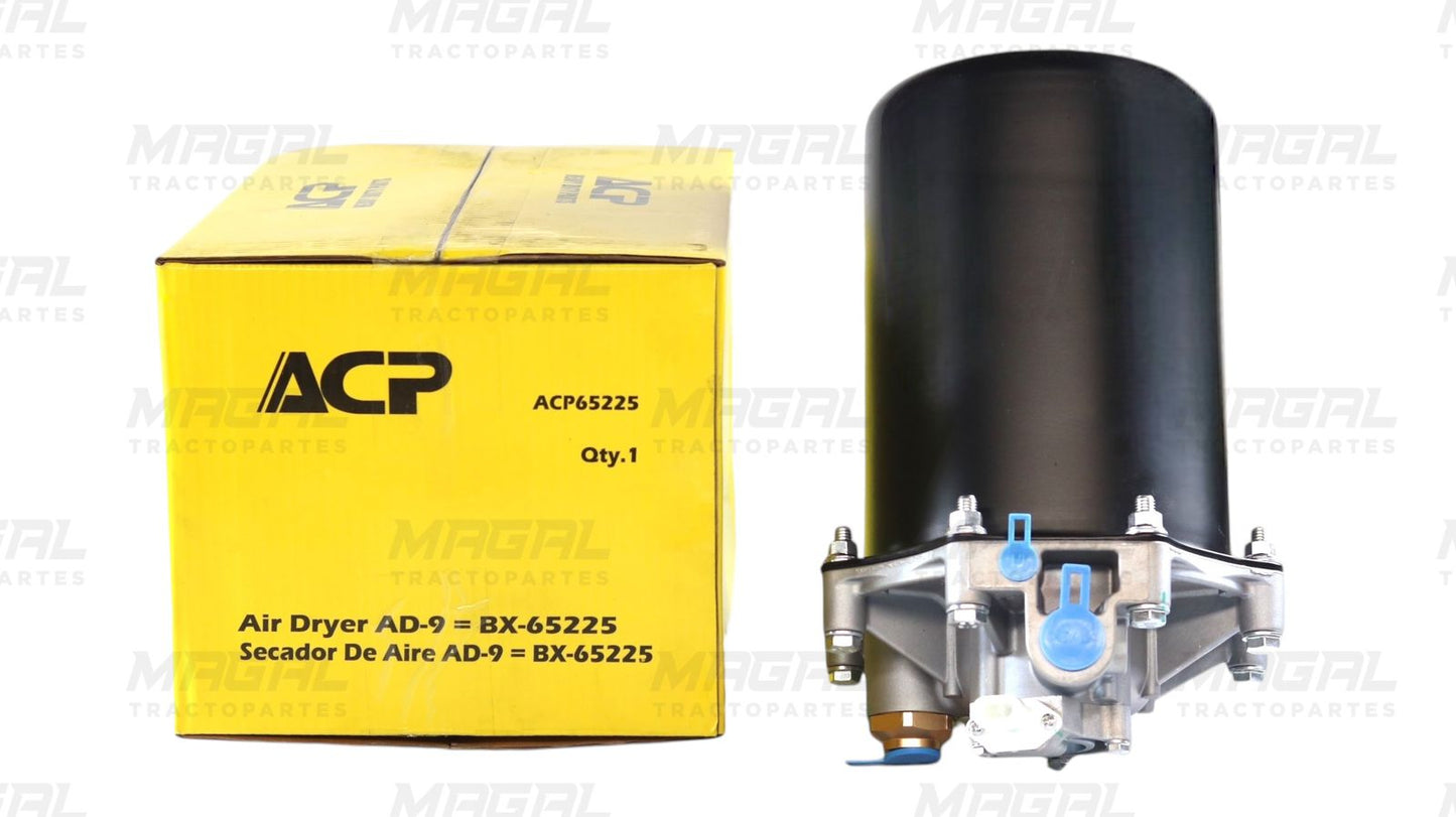 Secador de aire AD-9 ACP modelo 65225 con caja original, ideal para sistemas de freno neumático en tractocamiones.