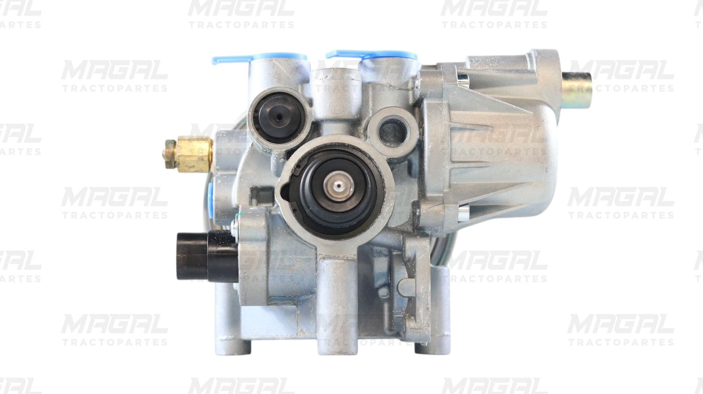 Vista frontal del secador de aire Kenworth ACP955205 tipo Wabco AD-SP, diseñado para sistemas de freno neumático.