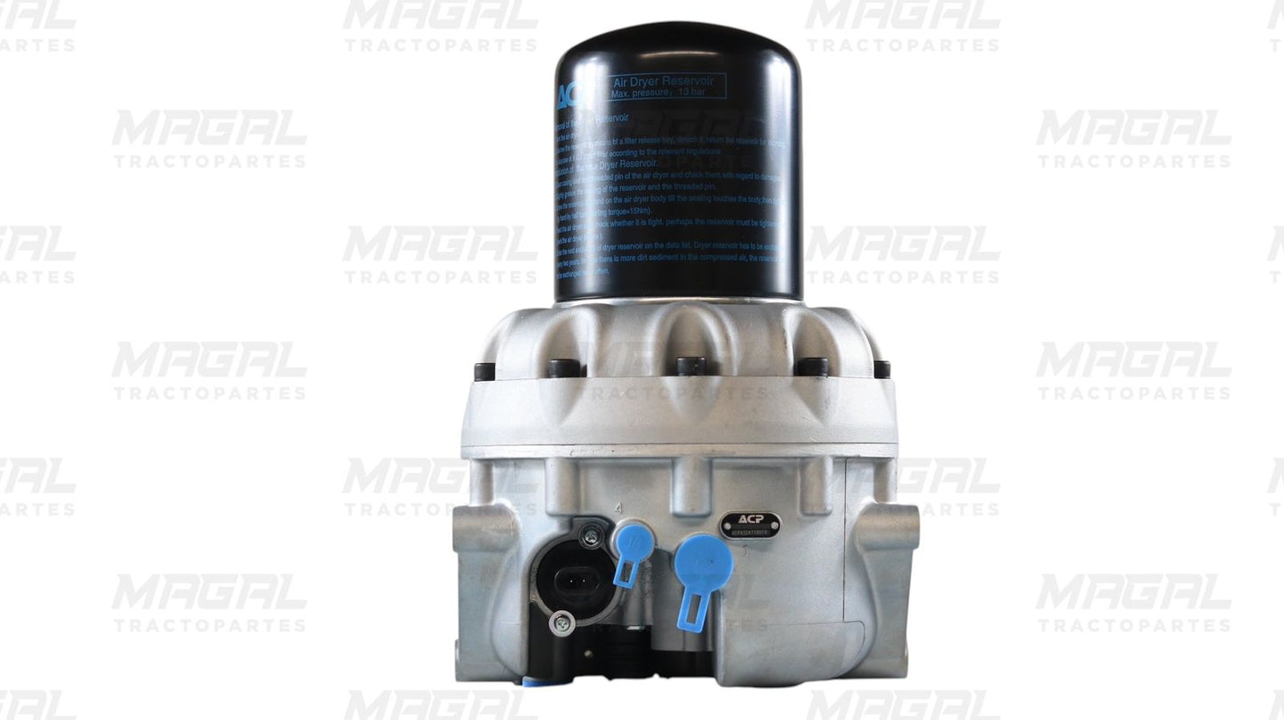 Vista trasera del secador de aire tipo WABCO 1200SS modelo BRKE955205 con conexiones eléctricas y válvulas, parte del sistema de frenos neumáticos