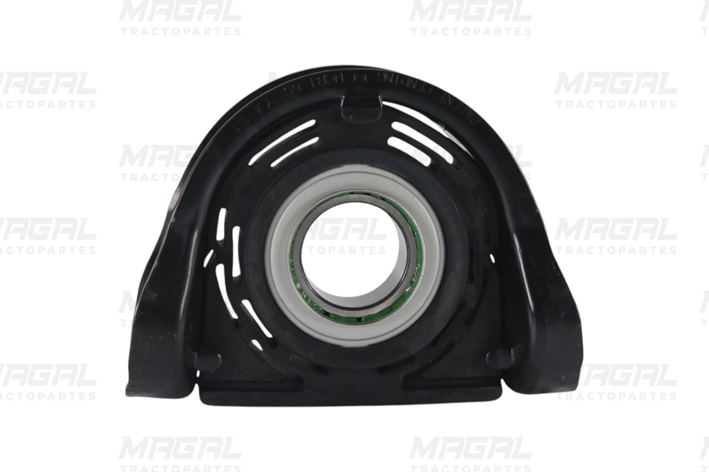Soporte central Meritor con rodamiento de caucho para tractocamiones, ideal para transmisión de ejes cardán.