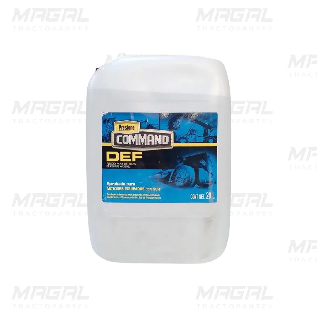 Urea DEF Prestone Command 20L para motores diésel con sistema SCR