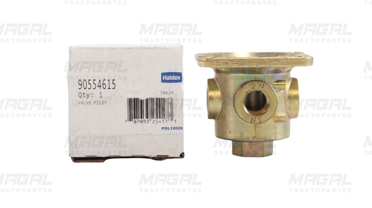 Válvula piloto interruptor Haldex 90554615 con caja original y código de barras