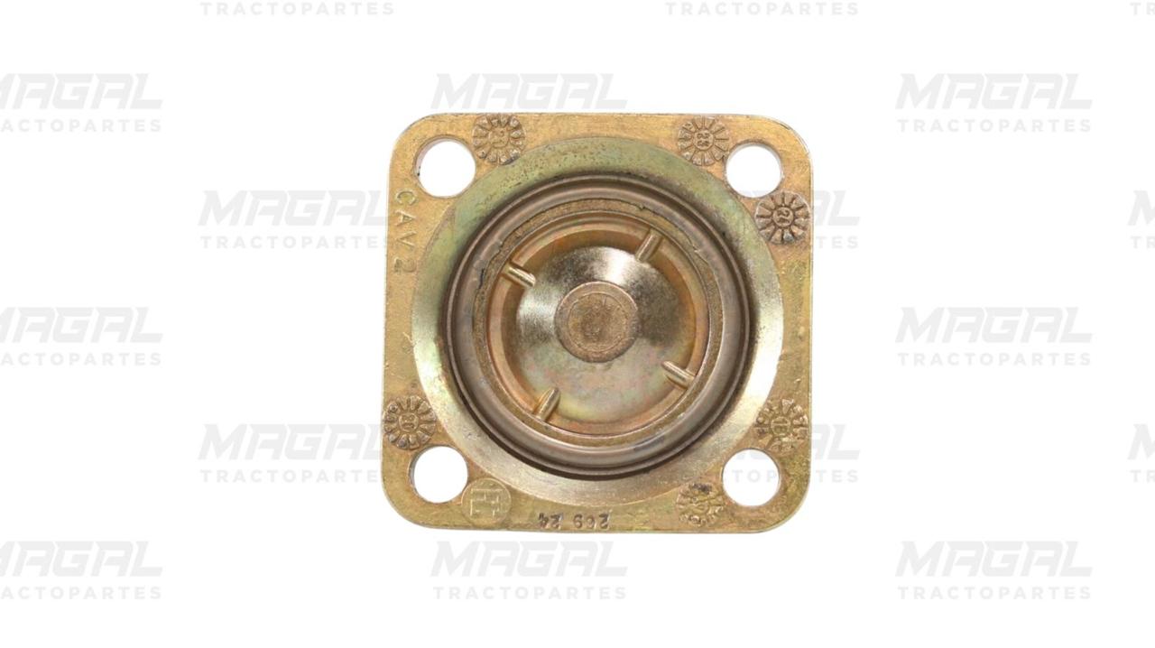 Vista superior de válvula piloto interruptor Haldex 90554615 mostrando la tapa metálica con orificios de montaje