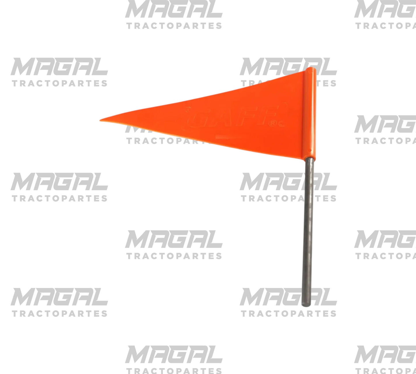 Banderín Gaff para exceso de carga, vista lateral con varilla