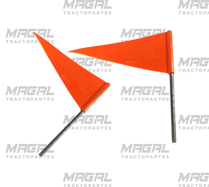 Par de banderines naranja Gaff para exceso de carga con varilla metálica