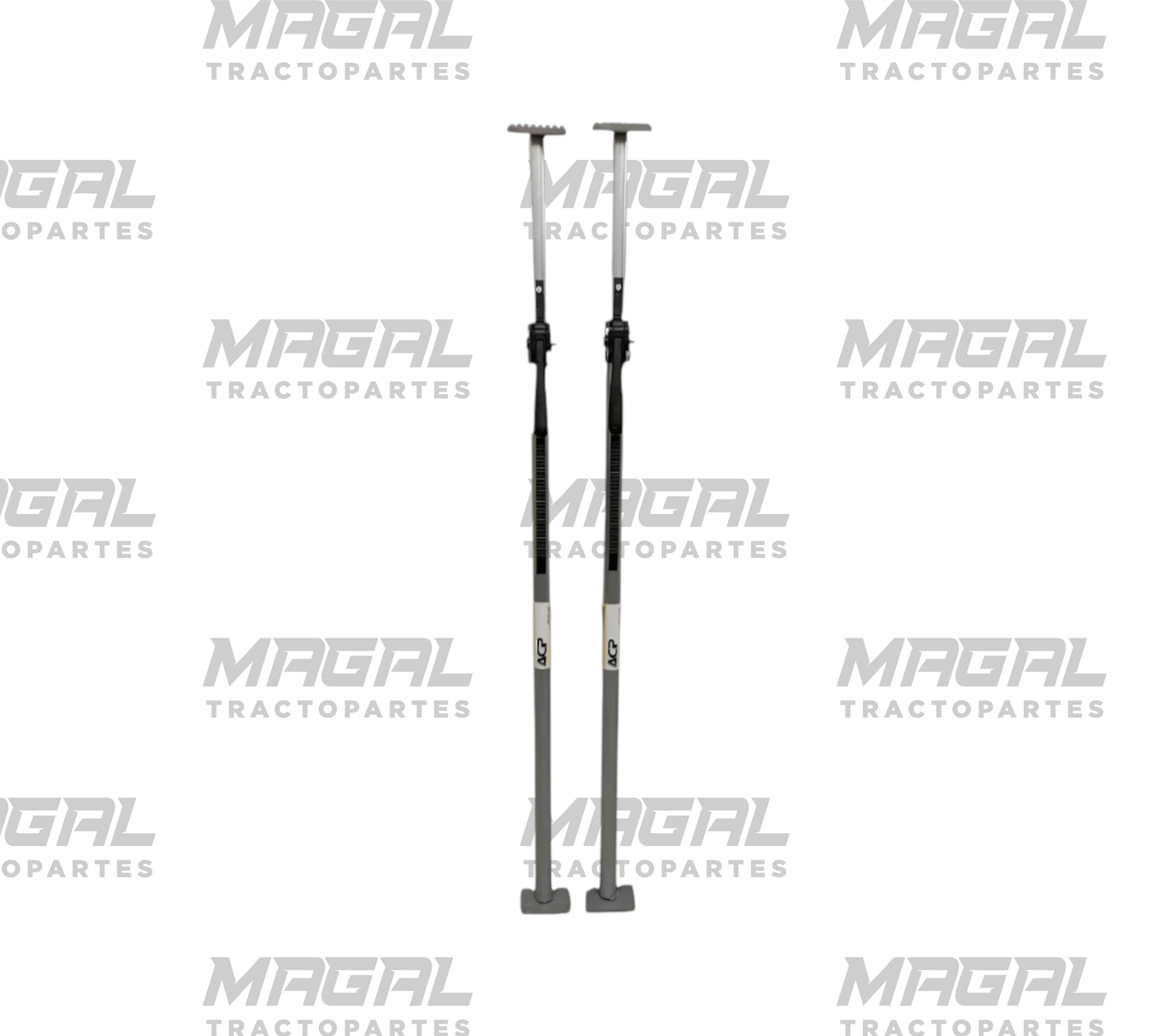 Vista completa de dos barras estabilizadoras tipo gata para tráiler