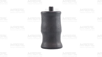 Vista lateral de la bolsa de aire para cabina Volvo modelo 1S4-074, fabricada en goma negra con superficie texturizada y conexión superior

