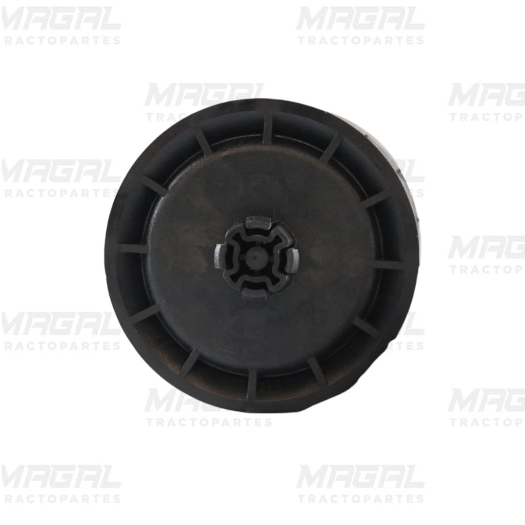 Bolsa de aire delantera FI9911 para camión Volvo, repuesto de suspensión neumática, vista frontal con detalles de goma y estructura interna reforzada.