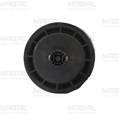 Bolsa de aire delantera FI9911 para camión Volvo, repuesto de suspensión neumática, vista frontal con detalles de goma y estructura interna reforzada.