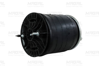 Vista lateral en ángulo de la bolsa de aire PRIMAAX W01-358-8109 con base plástica estructurada y tornillos visibles.

