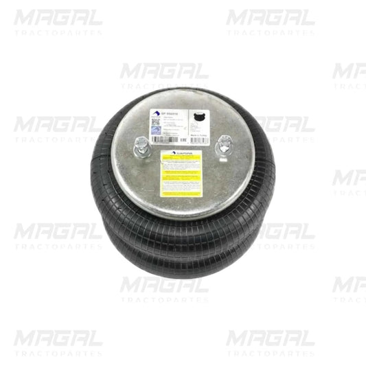 Bolsa de aire Sampa para suspensión Dina modelo 2B9-200 compatible con SP-556910, vista superior con placa metálica y etiquetas técnicas visibles.
