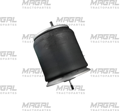 Bolsa de aire 9781 (1R12-603) para suspensión Freightliner Sampa, vista lateral del fuelle negro con tapas metálicas.