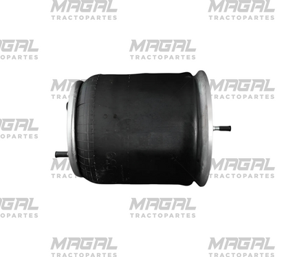 Fuelle neumático para suspensión Freightliner, modelo 9781, fotografiado en ángulo con base metálica visible