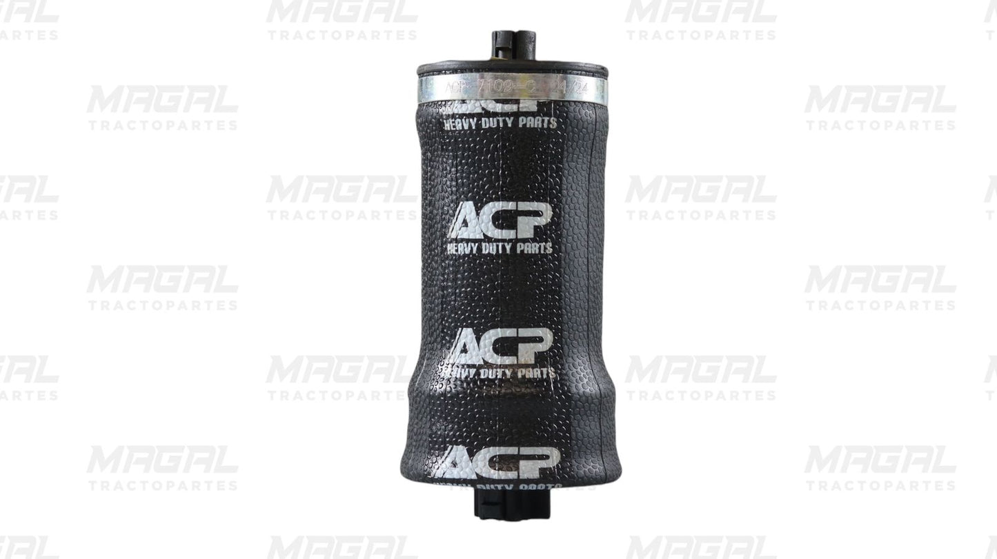 Bolsa de aire ACP 7109-C para suspensión de cabina Freightliner Cascadia, vista frontal sin empaque.
