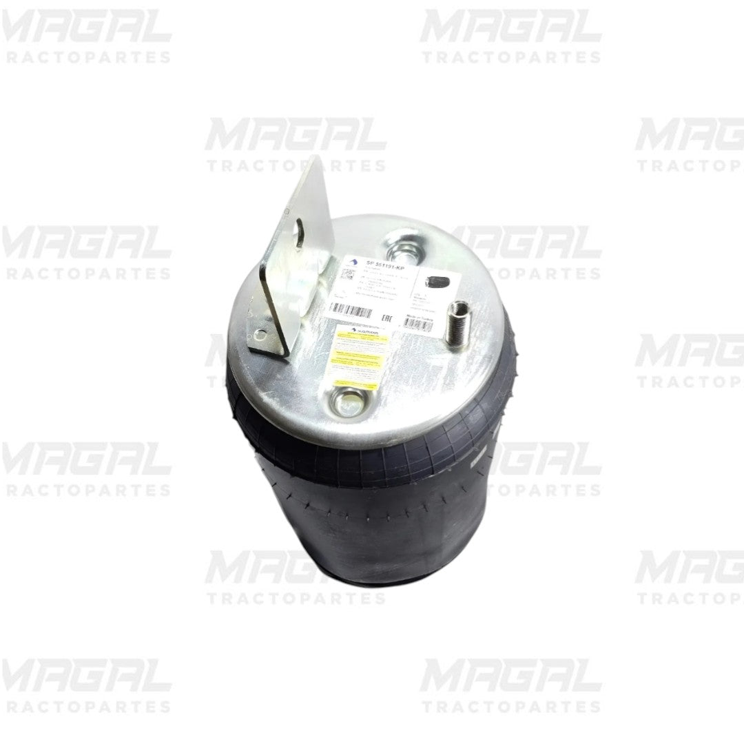 Vista superior de la Bolsa De Aire Trasera para International Prostar 1R12-234 marca Sampa, con base metálica y conectores visibles.