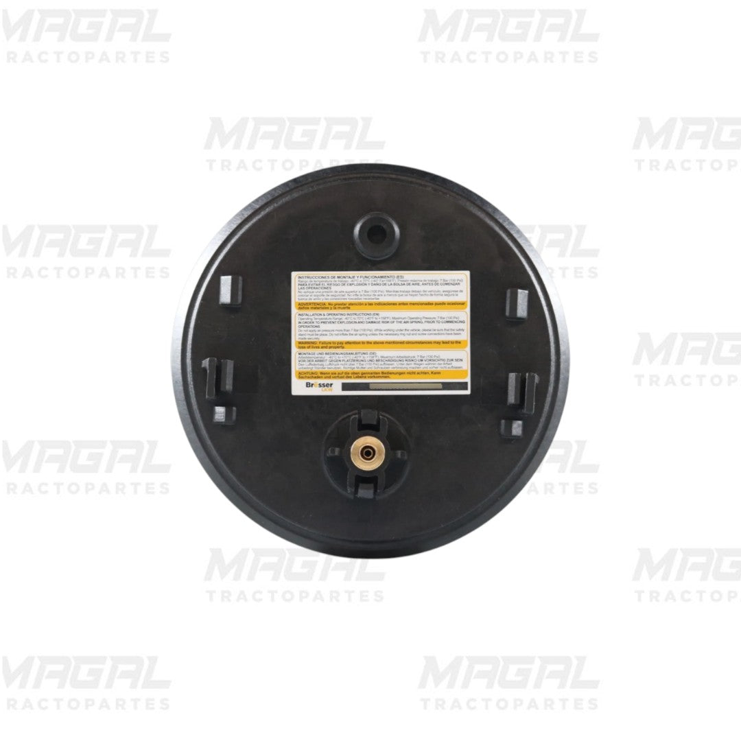 Booster de freno circular Brasser para camiones, componente esencial del sistema de frenos neumáticos.