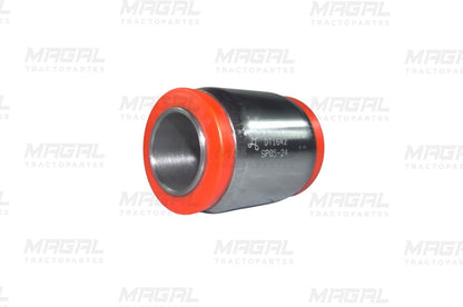 Buje Durothane DT1642 con recubrimiento metálico y extremos en poliuretano rojo, ideal para suspensión de tractocamiones de carga pesada

