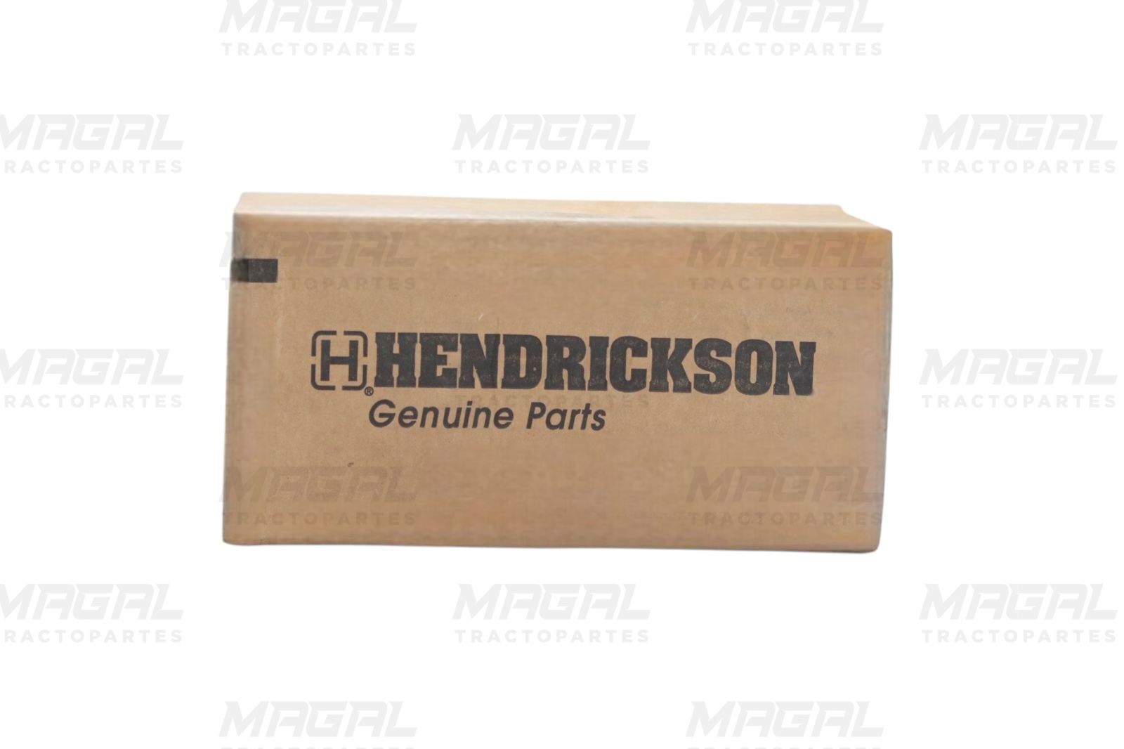 Caja original Hendrickson Genuine Parts cerrada, vista frontal con logotipo visible

