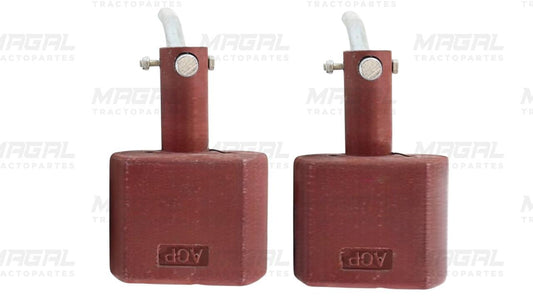 par de candados twisltock acp rojos con vista frontal