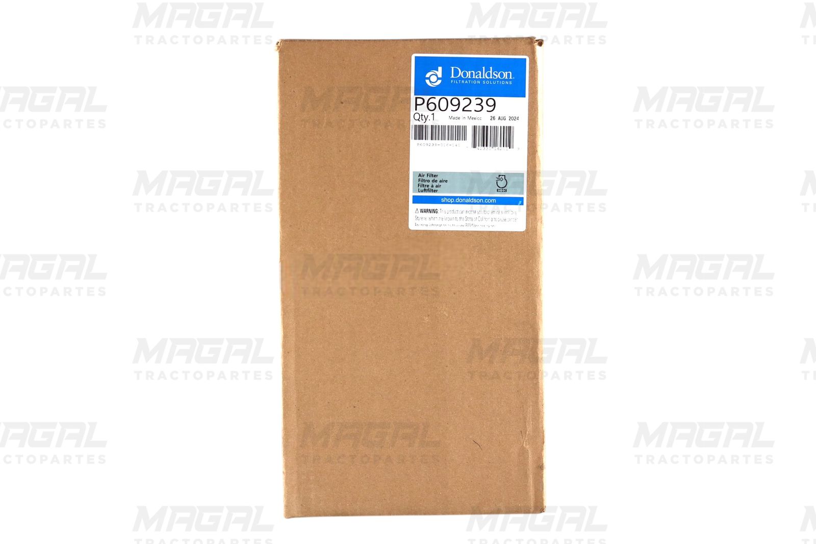 Caja original del filtro de aire para cabina Donaldson P609239 / AF25732 con etiqueta de identificación visible.

