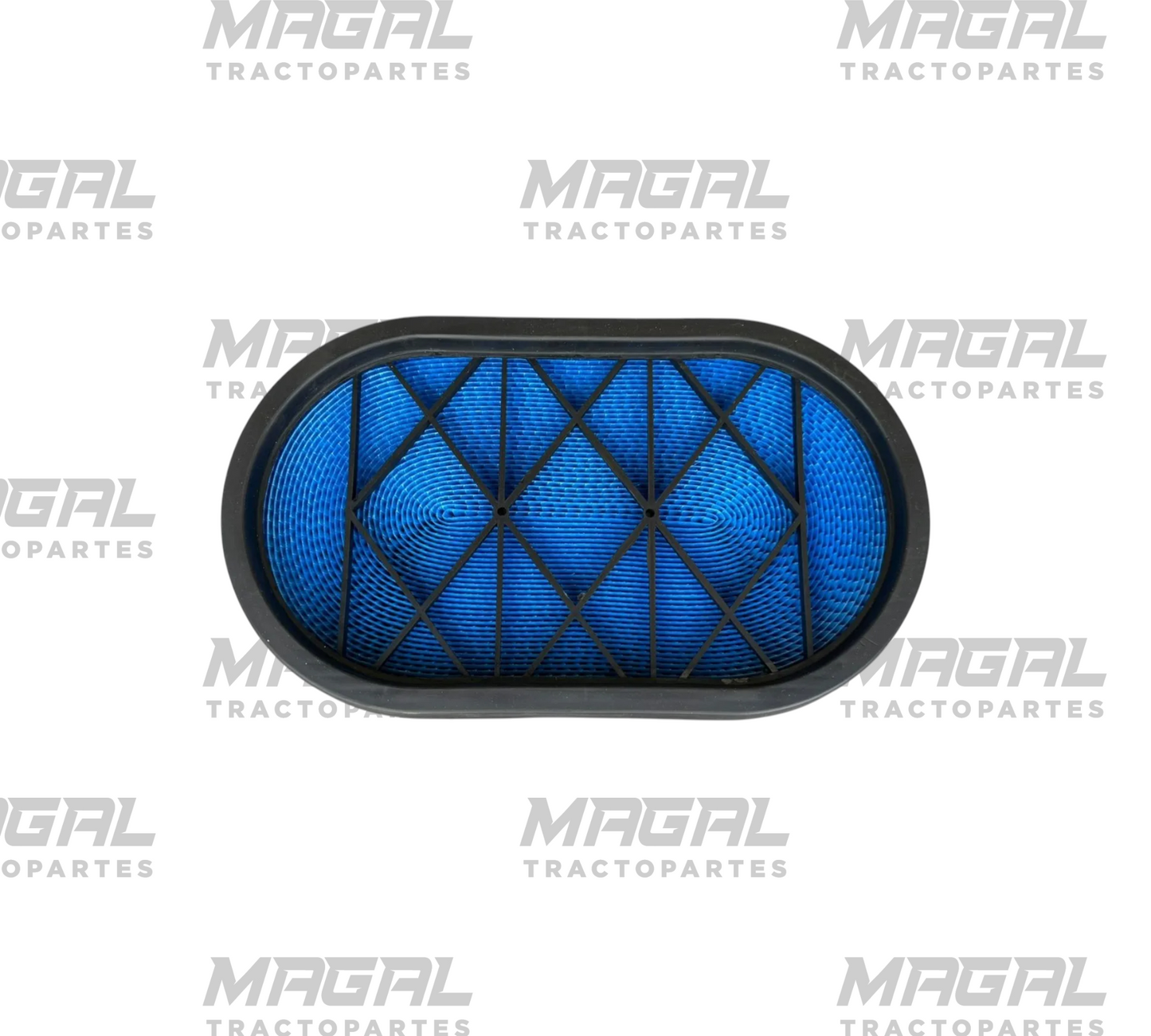 Vista superior del filtro de aire P616056 tipo Donaldson con rejilla oval