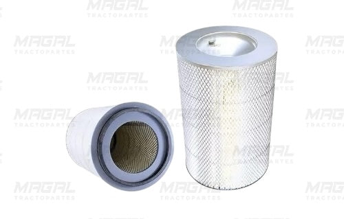 Filtro de aire WIX 42253 con vista frontal y vista del extremo superior que muestra la abertura y el material filtrante interno