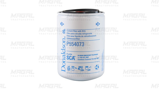 Filtro de refrigerante Donaldson P554073 con aditivo SCA, ideal para sistemas de enfriamiento en motores diésel; diseño enroscable para instalación rápida y eficiente.

