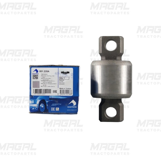 Granada de suspensión Air Glide 2 3/4 marca Sampa para tensor y portería de tractocamión Kenworth, junto a su caja original con especificaciones del producto