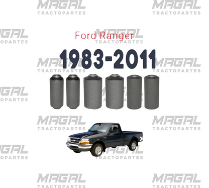 Kit de bujes para hoja de resorte Ford Ranger 1983–2011, seis piezas