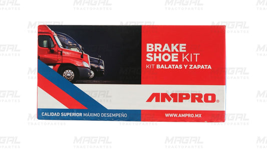 Caja del kit de balatas para frenos 4711 con zapata embalatada y herrajes, marca AMPRO, ideal para frenos de camiones