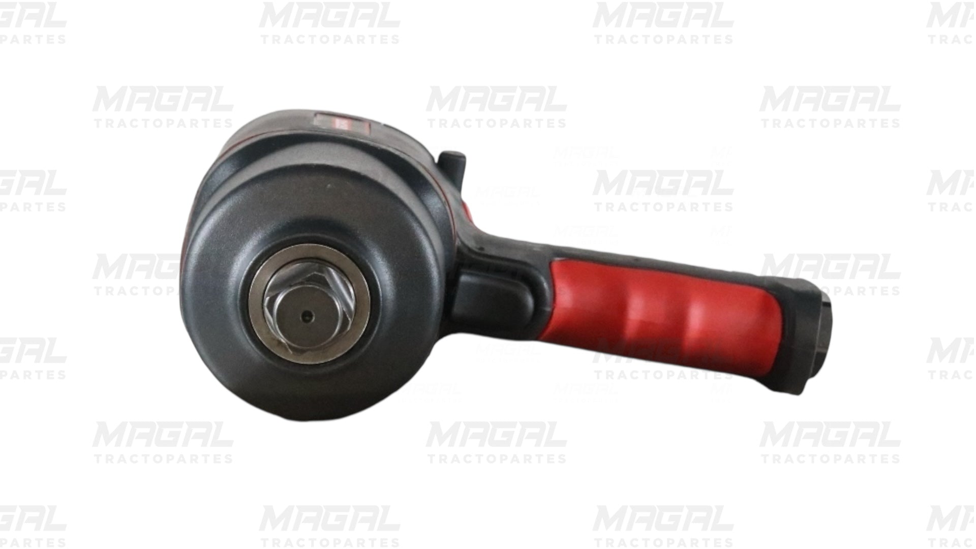 Vista del eje frontal de la pistola de impacto AEROPRO 7460, ideal para ajustes de torque en trabajos mecánicos.

