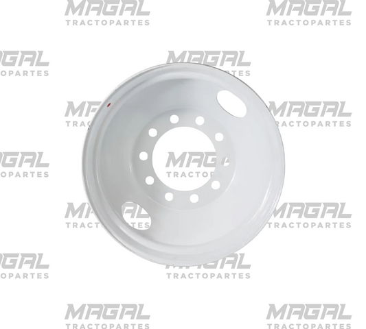 Rin de acero 11R22.5 ACP color blanco, vista frontal