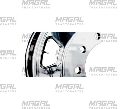 Detalle de rin de aluminio Unemon 24.5, 7 ventilas, acabado espejo tipo KW